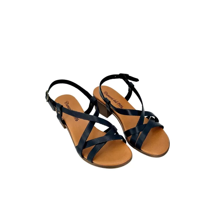 Rubber Sole*Camarri 50 Heel Sandal In Black Leather