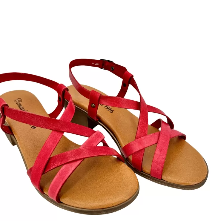 Rubber Sole*Camarri 50 Heel Sandal In Red Leather