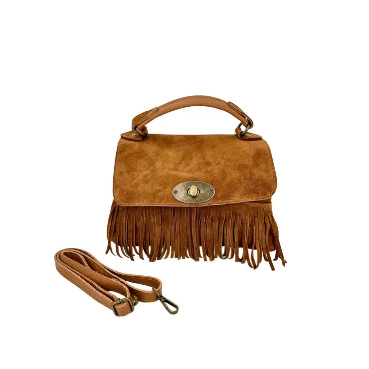 Soft Bags*Camarri Bag With Fringes And Suede Shoulder Strap