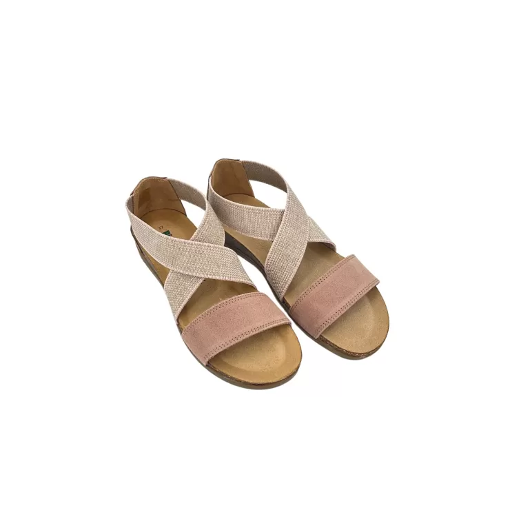 Rubber Sole*Camarri Bionatura Sandal With Dusty Pink Elastic