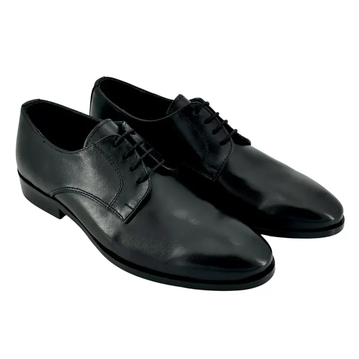 Leather Sole*Camarri Black Derby Lace-up Shoes With Smooth Blake Construction