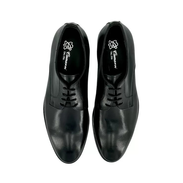 Leather Sole*Camarri Black Derby Lace-up Shoes With Smooth Blake Construction