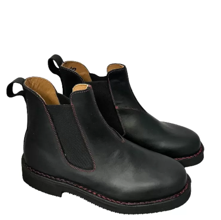 Work Shoes*Camarri Black Handcrafted Beatles In Greased Leather