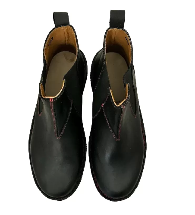 Work Shoes*Camarri Black Handcrafted Beatles In Greased Leather