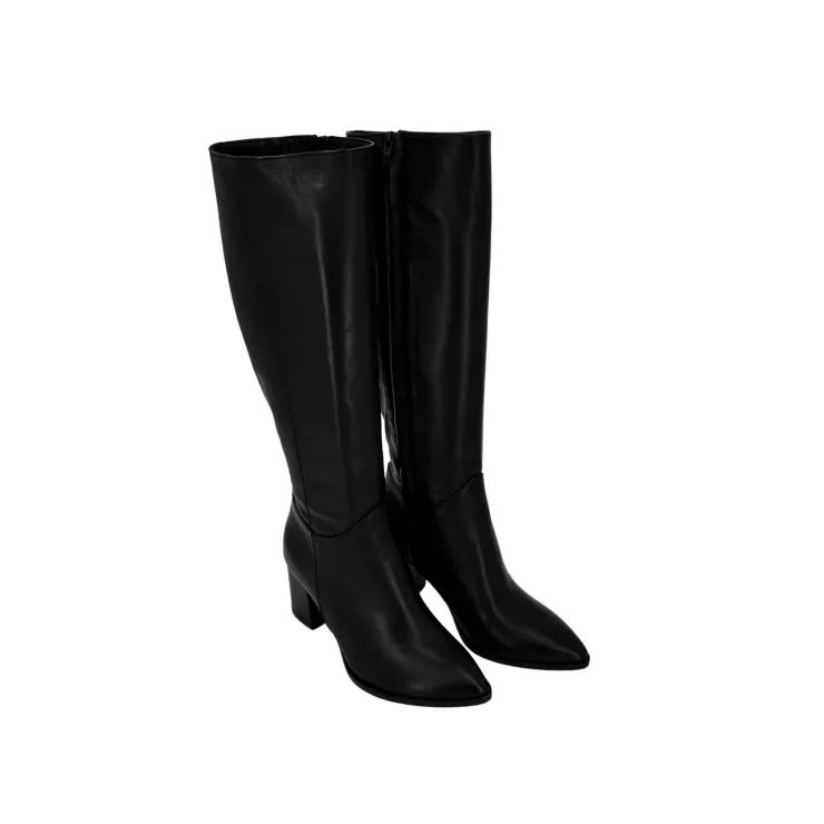 Boots*Camarri Black Leather Boot With Heel