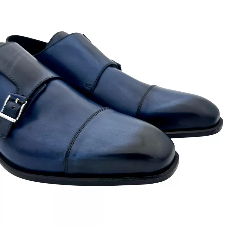 With Buckle*Camarri Blue Shaded Double Buckle Shoe