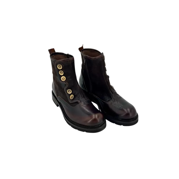 Tronchetti*Camarri 1916 Dark Brown Leather And Suede Ankle Boot