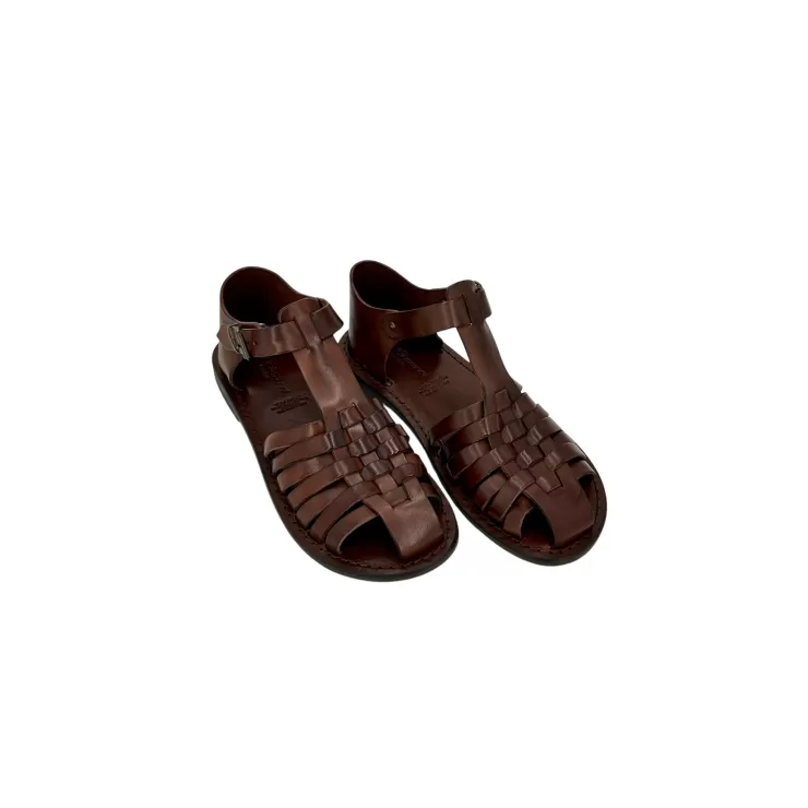 Sandals And Sabots*Camarri Dark Brown Leather Sandal Mod. 7017