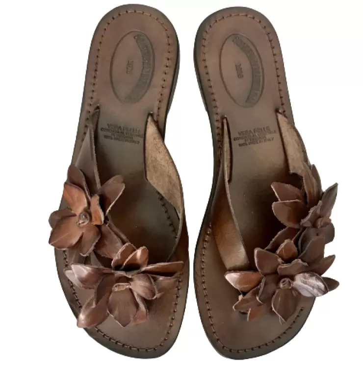 Leather Sole*Camarri Fabiola – Dark Brown Leather Flip Flop