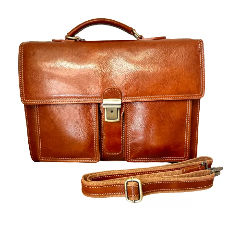 Business Briefcases And Leather Goods*Camarri Handcrafted Briefcase With 3 Compartments leather