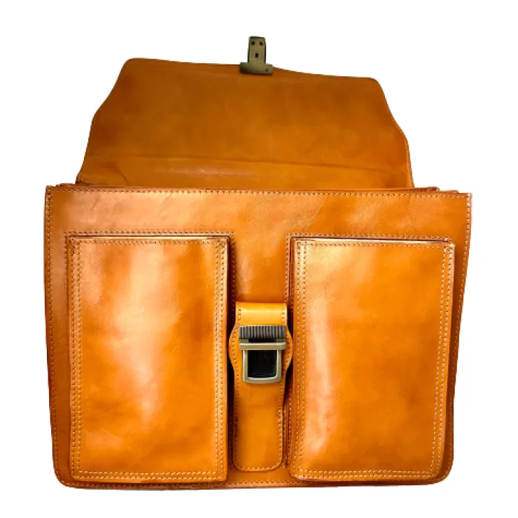 Business Briefcases And Leather Goods*Camarri Handcrafted Briefcase With 3 Compartments leather