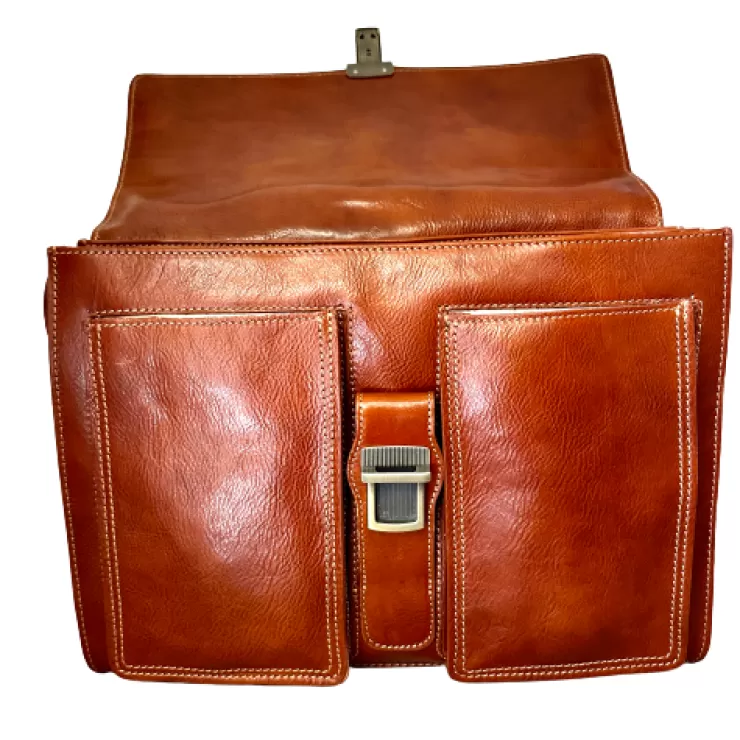 Business Briefcases And Leather Goods*Camarri Handcrafted Briefcase With 3 Compartments leather