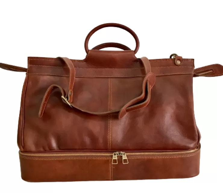 Travel Bags And Leather Goods*Camarri Handcrafted Duffel Bag With Rigid Compartment leather