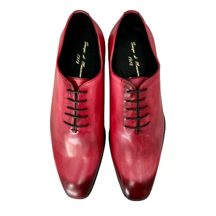 Leather Sole*Camarri Handcrafted Lace-up Stitched Blake Fuchsia