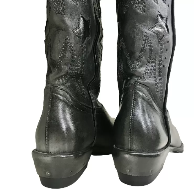 Boots*Camarri Handcrafted Texan In Medium Anthracite Leather