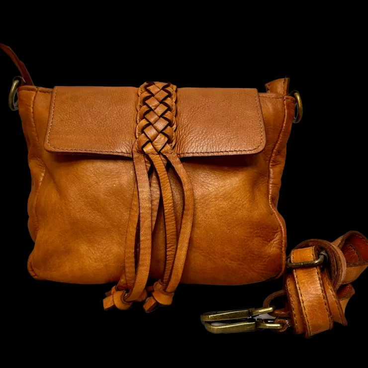 Soft Bags*Camarri Handmade Bag In Washed Leather With Braid