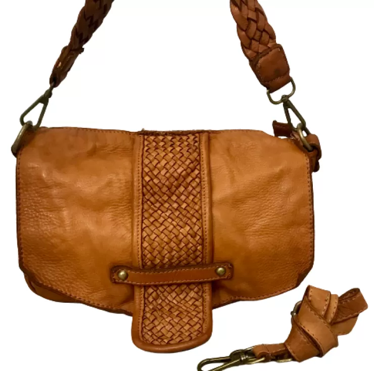 Soft Bags*Camarri Handmade Bag In Washed Leather With Braided Handle