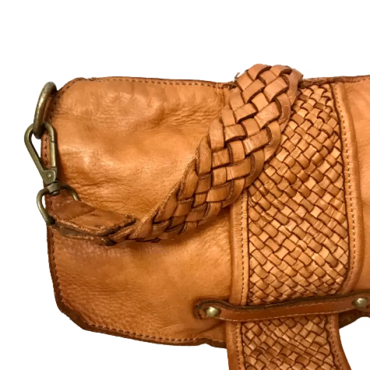 Soft Bags*Camarri Handmade Bag In Washed Leather With Braided Handle