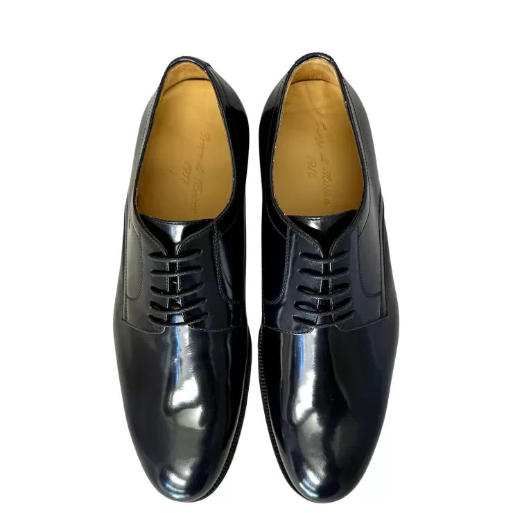 Leather Sole*Camarri Handmade Blue Abraded Lace-up Stitched By Blake