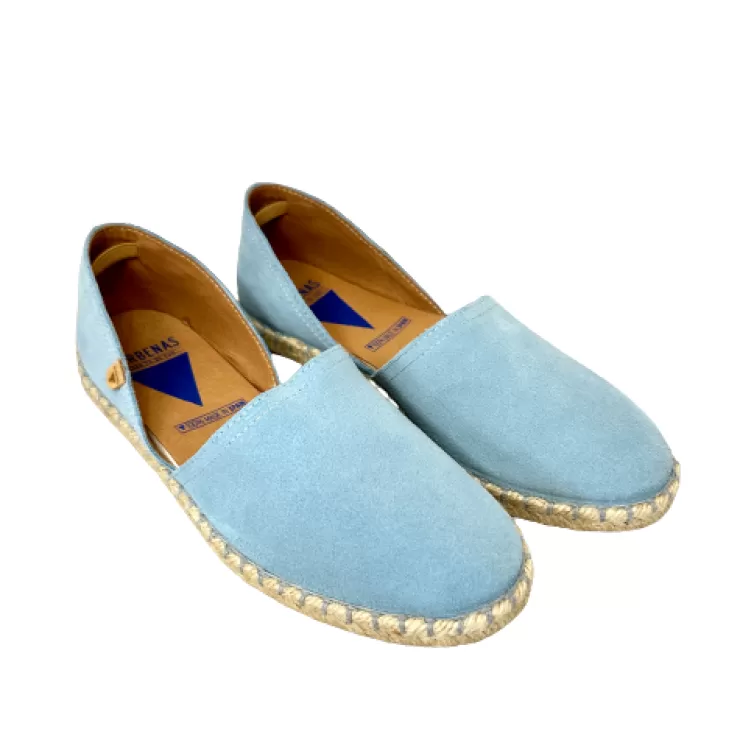 Rubber Sole | Loafers/Mocassins*Camarri Handmade Espadrilles In Light Blue Verbenas Suede