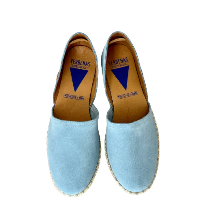 Rubber Sole | Loafers/Mocassins*Camarri Handmade Espadrilles In Light Blue Verbenas Suede