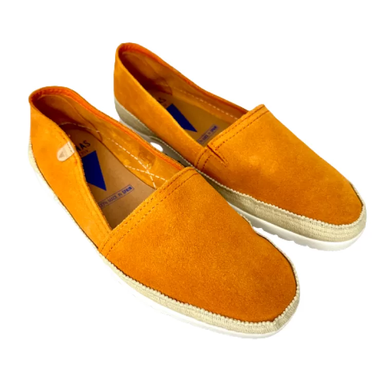 Rubber Sole | Loafers/Mocassins*Camarri Handmade Espadrilles In Orange Verbenas Suede