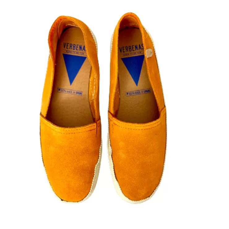 Rubber Sole | Loafers/Mocassins*Camarri Handmade Espadrilles In Orange Verbenas Suede