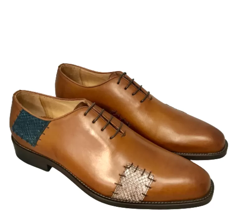 Leather Sole*Camarri Handmade Lace-up With Patches - Luxury Line