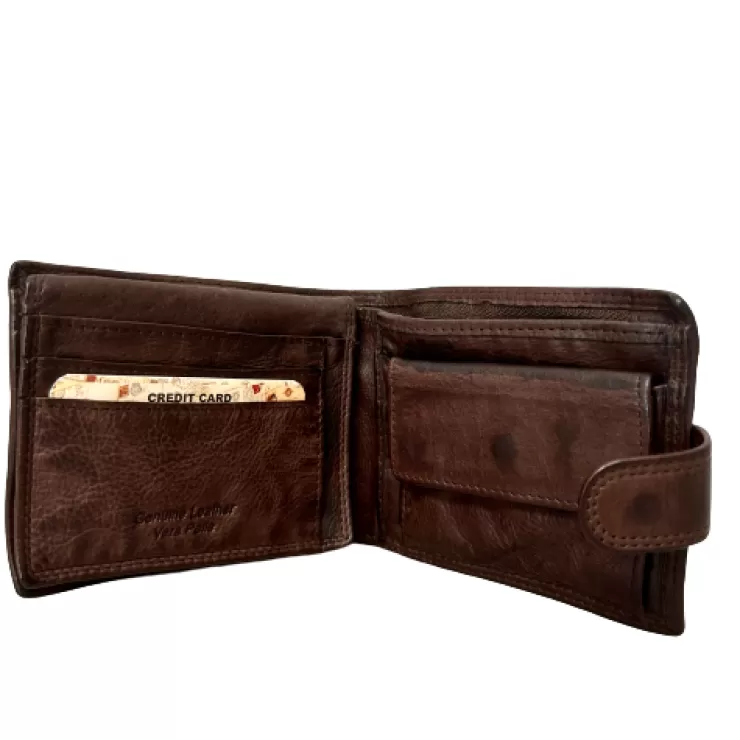 Wallets And Accessories*Camarri Handmade Wallet In Washed Leather With Button