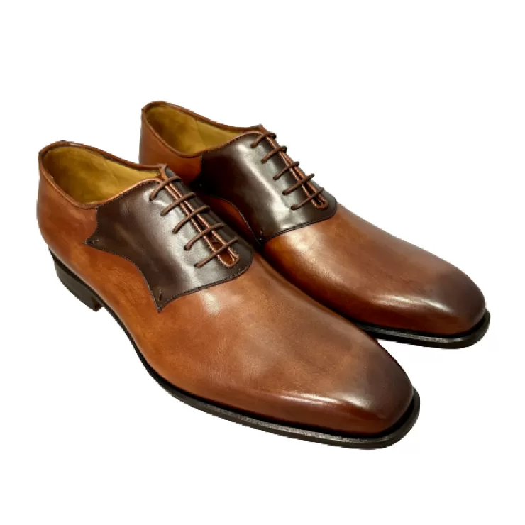 Leather Sole*Camarri Hand-stitched Two-tone Shaded Handcrafted Lace-up Blake