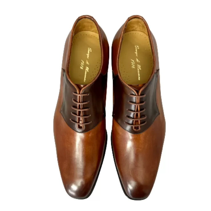 Leather Sole*Camarri Hand-stitched Two-tone Shaded Handcrafted Lace-up Blake