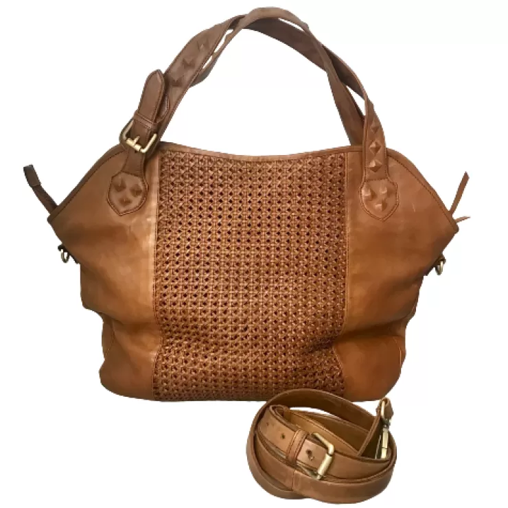 Soft Bags*Camarri Large Handcrafted Bag In Woven Leather