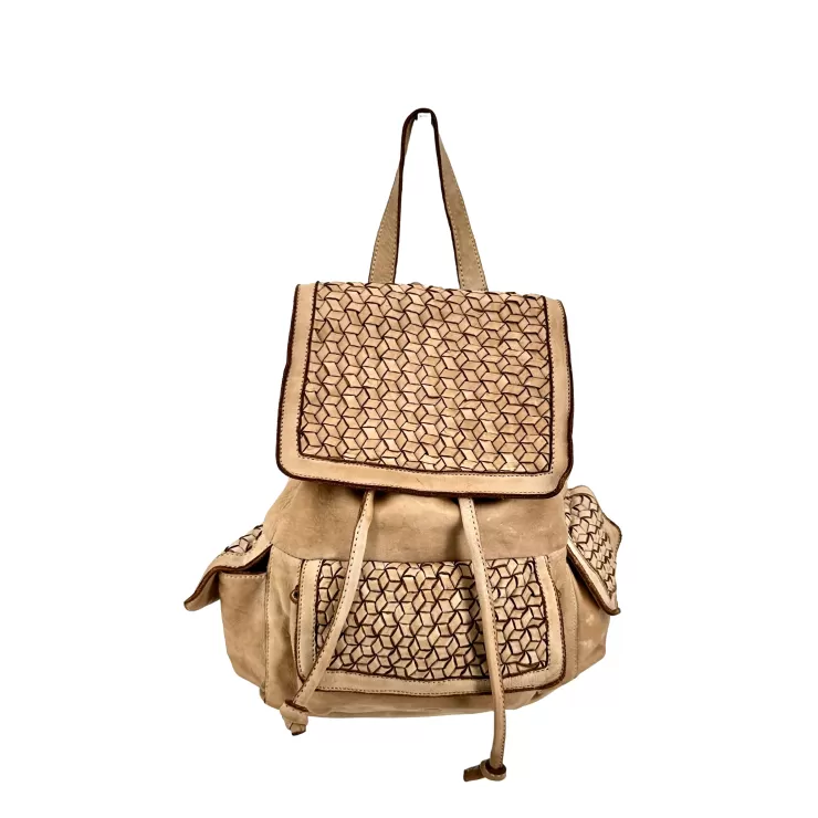 Backpacks*Camarri Matilde – Handcrafted Backpack With Woven Flaps