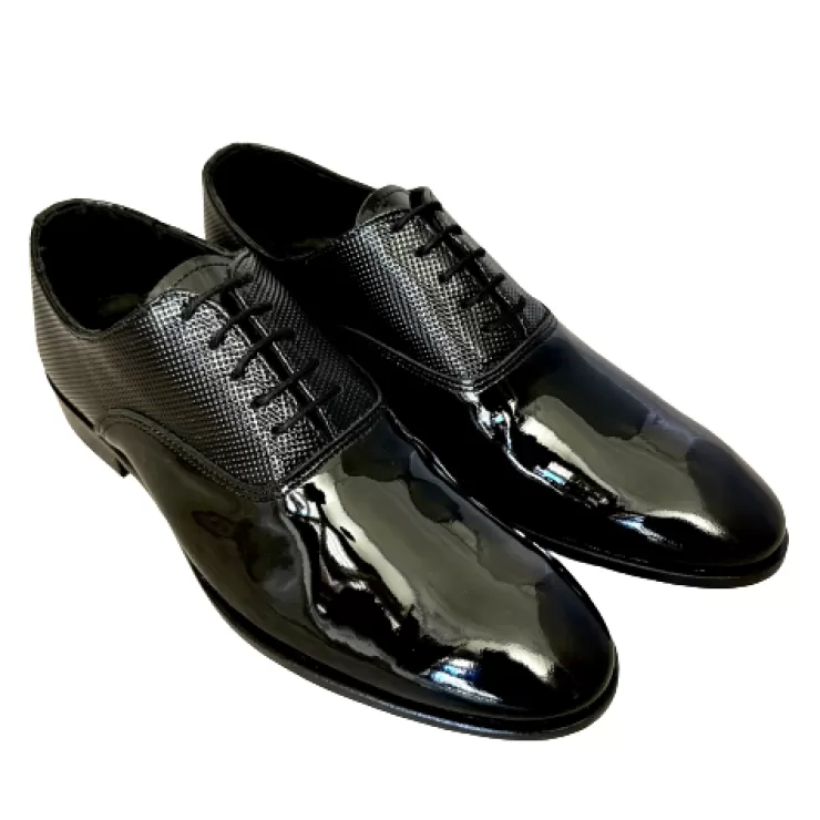 Leather Sole*Camarri Oxford In Black Patent Stitched Blake