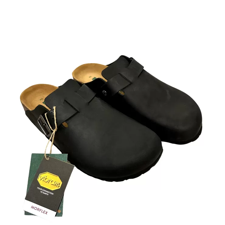 Rubber Sole | Sandals And Sabots*Camarri Sabot In Black Bionatura Oiled Leather Vibram