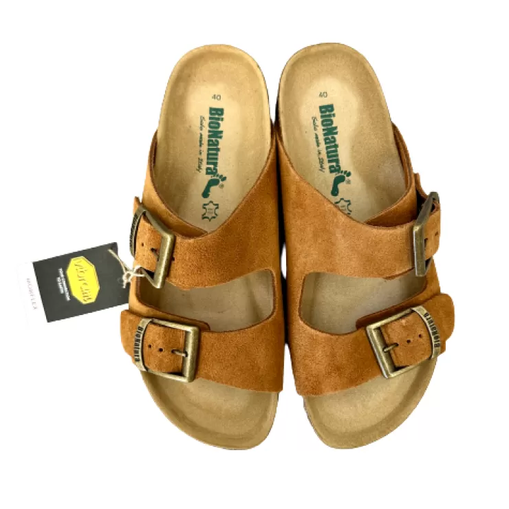 Rubber Sole | Sandals And Sabots*Camarri Slipper Bionatura Suede Brandy Vibram