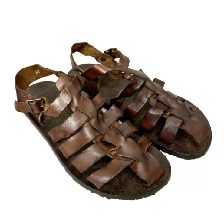 Sandals And Sabots*Camarri Squeezed Cowhide Sandal T. Dark Brown M5047