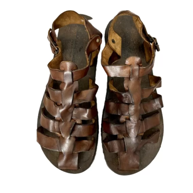 Sandals And Sabots*Camarri Squeezed Cowhide Sandal T. Dark Brown M5047