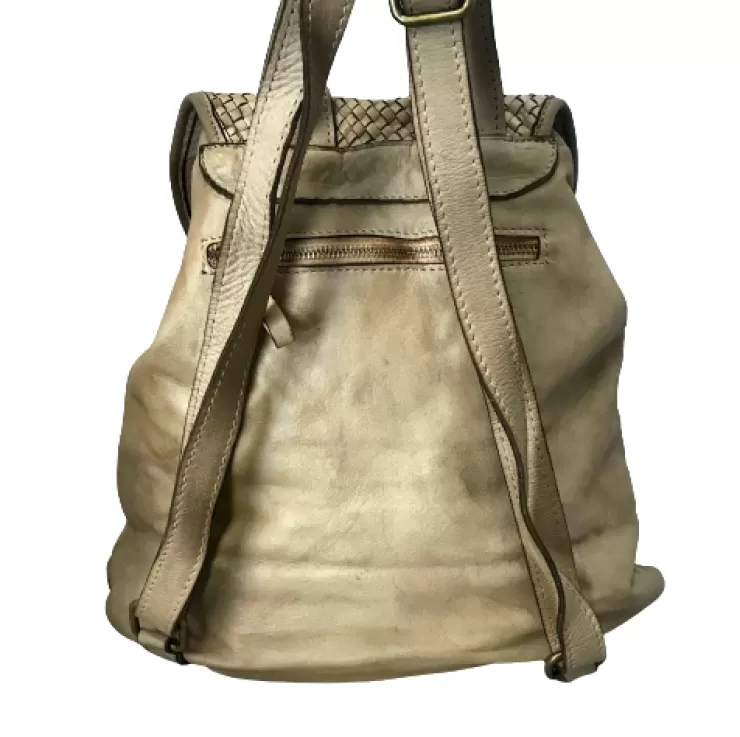 Backpacks | Backpacks*Camarri Tancredi – Handmade Taupe Backpack With Woven Flaps