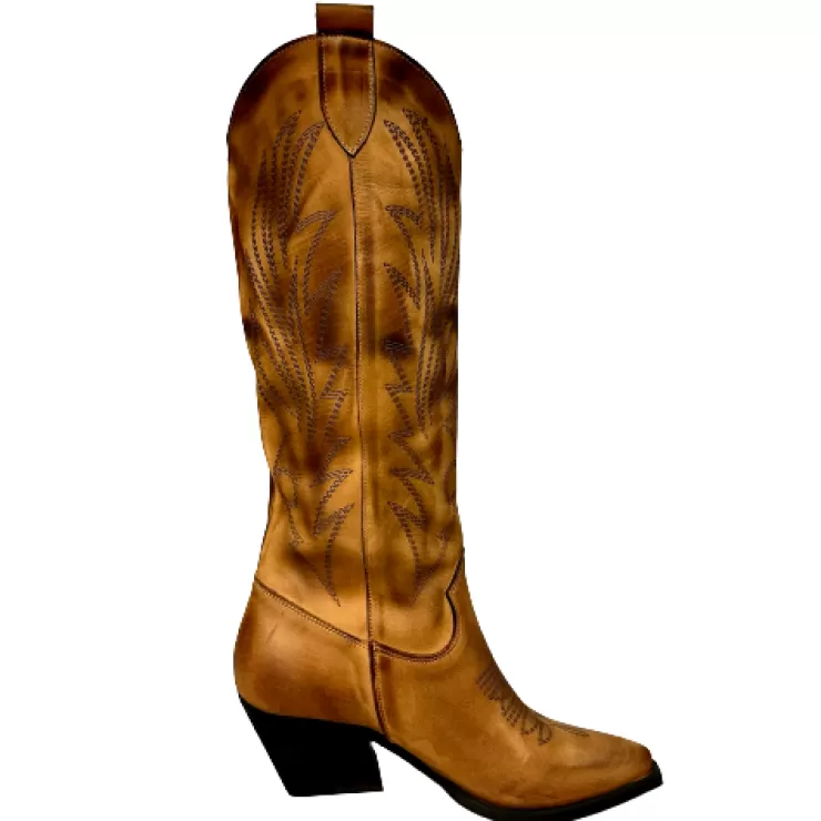 Boots*Camarri Texan Handcrafted In High Leather Lasered Leather