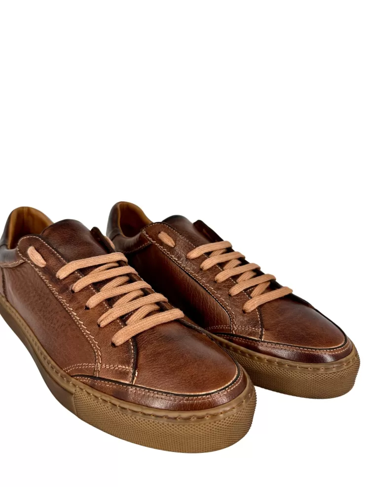 Sports*Camarri Wilde – Handcrafted Sneaker In Brown Dipped Buffalo Leather