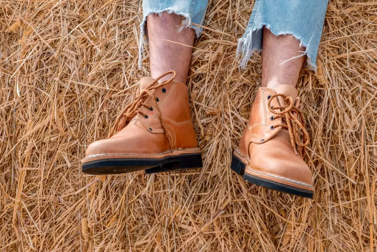 Work Shoes*Camarri Work Boot In Natural Cowhide Tank