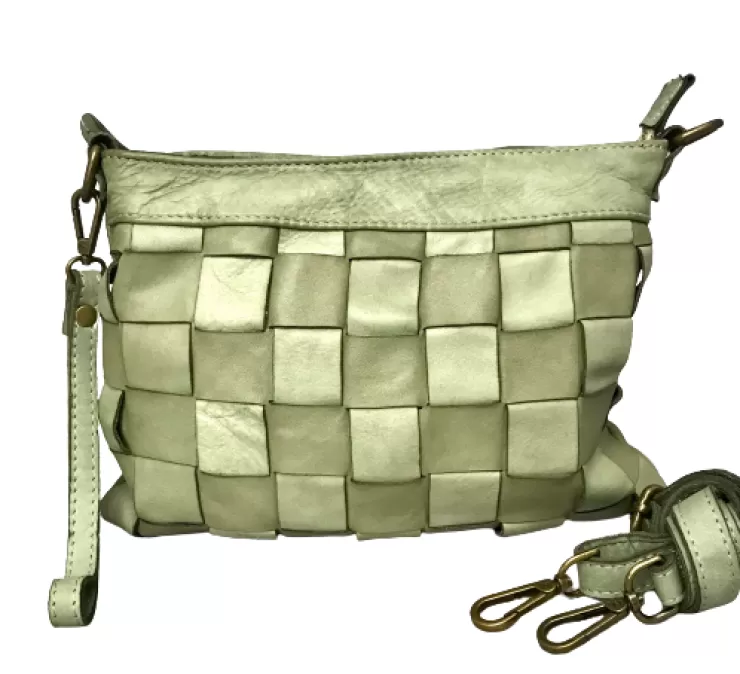 Soft Bags*Camarri Woven Bag With Strap And Sage Green Shoulder Strap