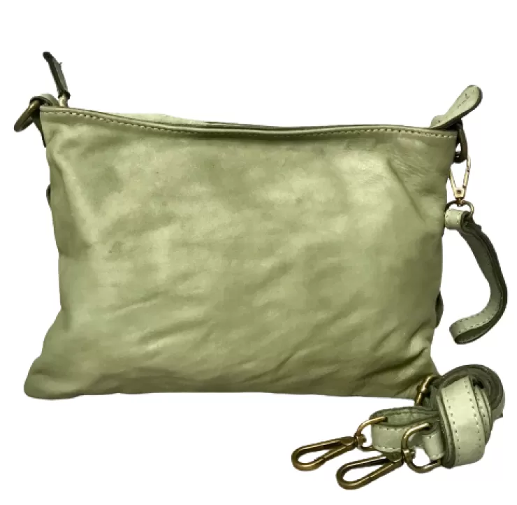 Soft Bags*Camarri Woven Bag With Strap And Sage Green Shoulder Strap